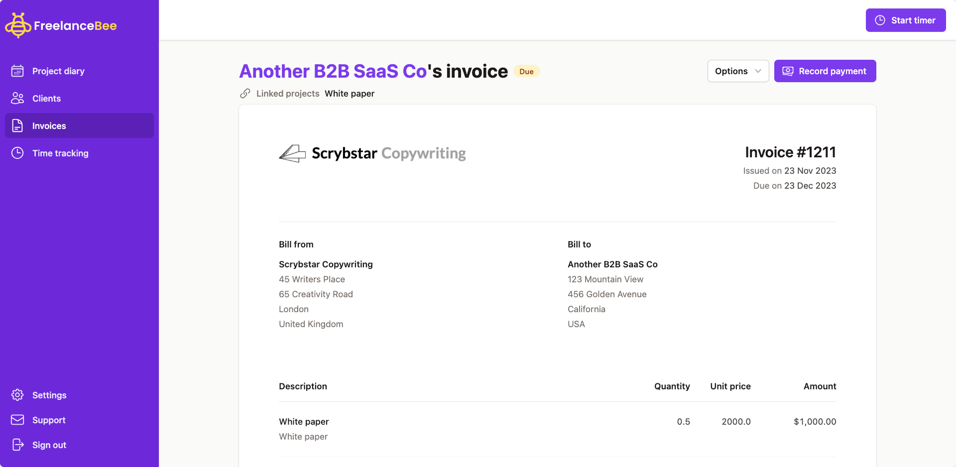 Invoicing